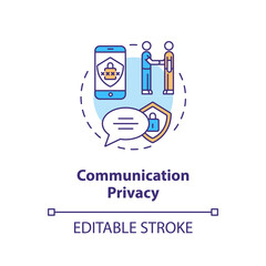 Communication privacy concept icon. Personal messages protection idea thin line illustration. Personal space. Confidentiality. Vector isolated outline RGB color drawing. Editable stroke