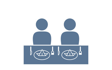 横並びでの食事を勧めるアイコン