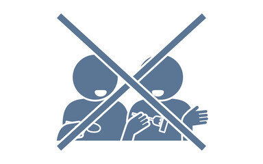 食事中の会話を警告するアイコン