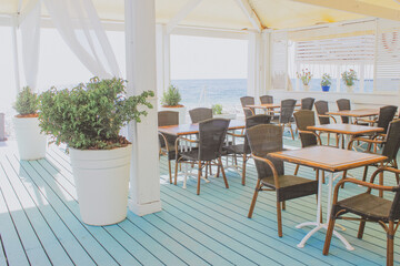 interior of a sea restaurant