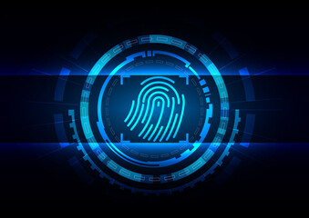 Abstract technology fingerprint  security design concept background, vector illustration design background