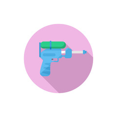 water pistol gun flat design pink background 