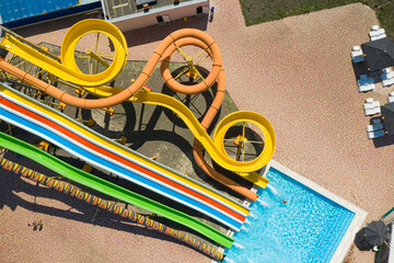 Aerial view of water park on sunny day