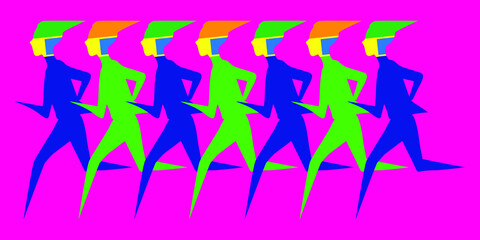colorful people dancing
