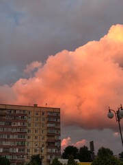 sunset in the city