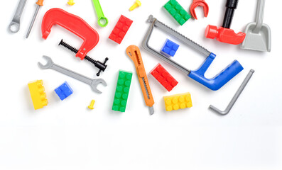 toys collection isolated on white background