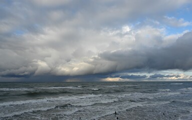 Huge rain clouds over the Baltic coast.