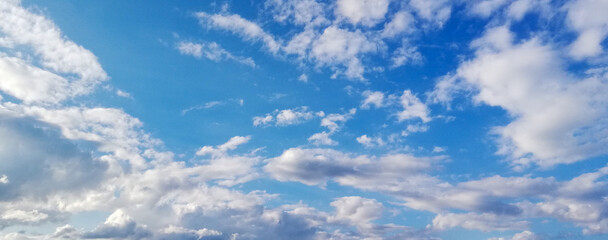 blue sky with white clouds. Nature background of sky