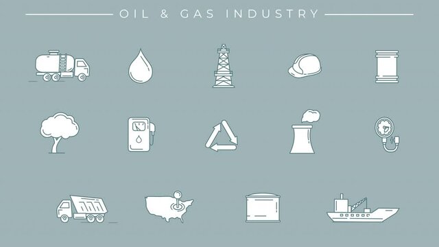 Oil and gas line icons on the alpha channel.