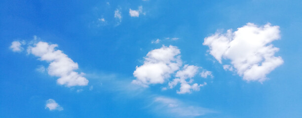 Naklejka na ściany i meble blue sky with white clouds. Nature background of sky