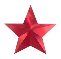 Red christmas star isolated on white background. Object with clipping path.