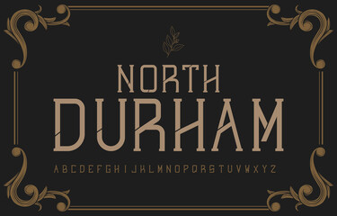 Vintage decorative alphabet serif font