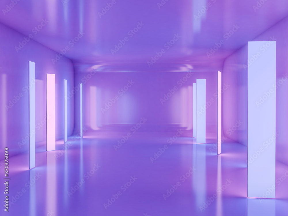 Poster abstract modern architecture background, empty open space interior. 3d