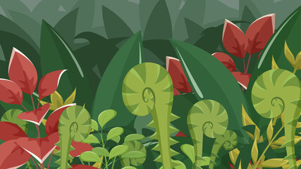 恐竜時代の植物の背景イラスト 先史時代 太古 Wall Mural ふわぷか 恐竜時代の植物の背景イラスト 先史時代 太古 Wall Mural ふわぷか