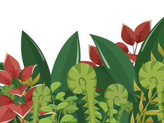 恐竜時代の植物の背景イラスト 先史時代 太古 Wall Mural ふわぷか