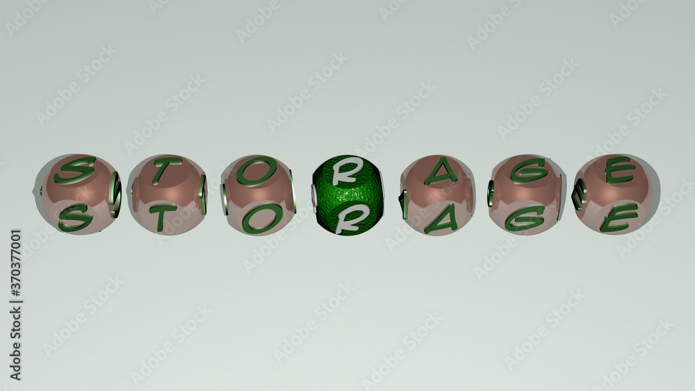 Poster storage combined by dice letters and color crossing for the related meanings of the concept. illustr