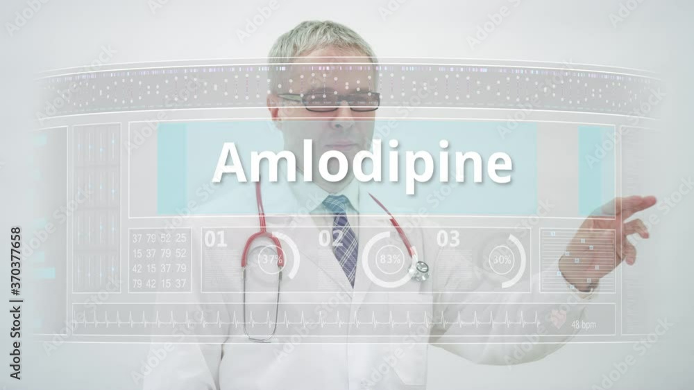 Poster doctor scrolls to amoxicillin generic drug name on a touchscreen display