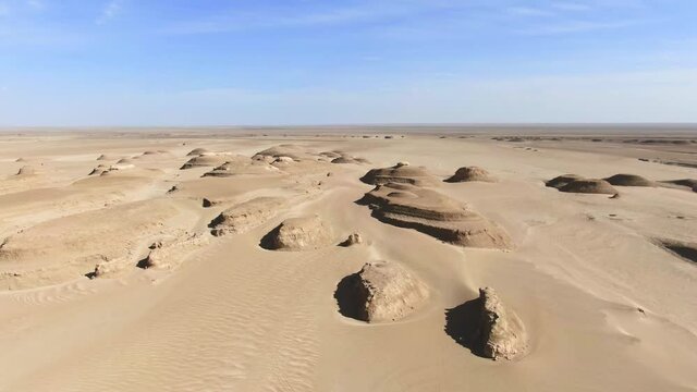 Aerial view of Qaidam desert located in QingHai China. Drone shot footage 4k(UHD).