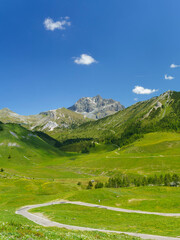 Naklejka premium Mountain landscape along the road to Crocedomini pass