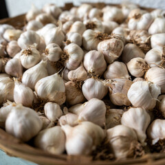 garlic on market stall