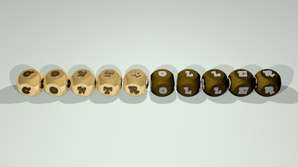 combination of CONTROLLER built by cubic letters from the top perspective, excellent for the concept presentation. illustration and game