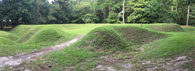 Fort Raleigh reconstruction on Roanoke Island North Carolina