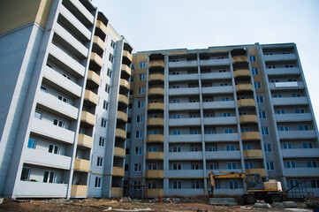 Fototapeta premium Construction of multi-storey residential building