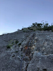 a rock is ready for climbing on it