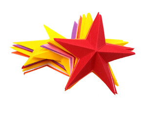 Obraz premium Isolated origami stars pile