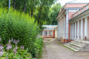 Colonnade of the Northern building in the Vorontsovo estate in Moscow