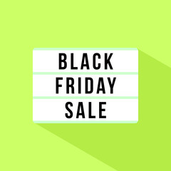 Light box with text black friday sale