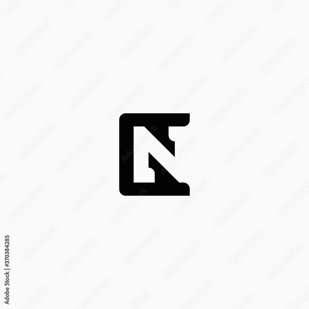 Poster abstract initial letter cn logo. flat vector logo design template element. geometric rounded line is
