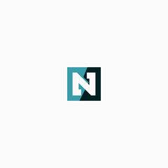 Square Letter N Logo. N Letter Design Vector with Square unique.