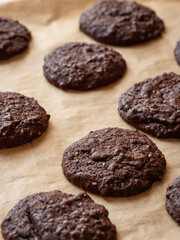 Chocolate and sesame yo-yo's chocolate biscuits or cookies