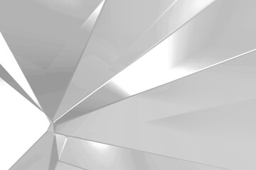 Abstract white and gray polygon triangle pattern background. 3d render illustration