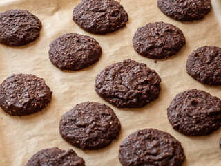Chocolate and sesame yo-yo's chocolate biscuits or cookies