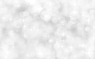 Plakat White and silver blur abstract background with bokeh lights for background and wallpaper Christmas.
