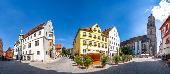 Panorama, Marktplatz, Nördlingen, Bayern, Deutschland 