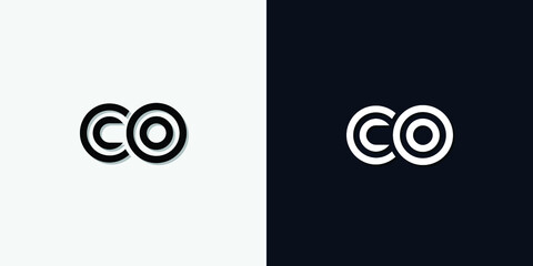Modern Abstract Initial letter CO logo. This icon incorporate with two abstract typeface in the creative way.It will be suitable for which company or brand name start those initial. - obrazy, fototapety, plakaty