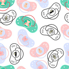Pattern. Children's pacifiers