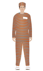 Prisoner in uniform. vector illustration