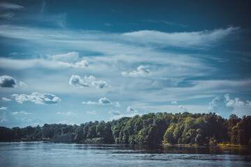 Blue magical sky across the river.