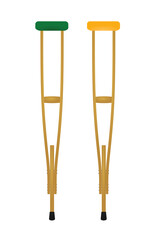 Wooden leg crutch. vector illustration