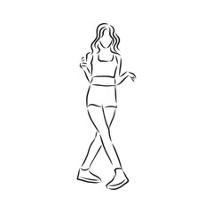 dancers illustration . fitness dancers, fitness, dancer, vector sketch illustration
