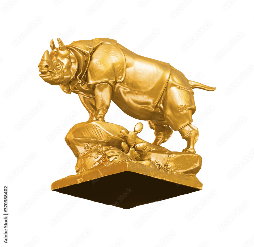 Fototapete a collection of sculptures created in gold on a white background for your design ideas. 3d render of