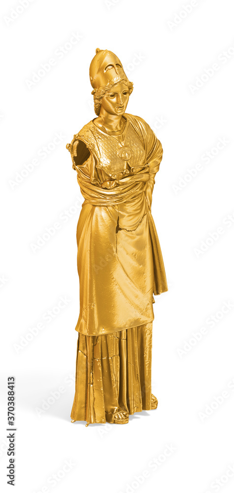 Fototapete a collection of sculptures created in gold on a white background for your design ideas. 3d render of