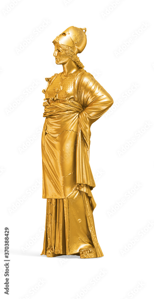 Fototapete a collection of sculptures created in gold on a white background for your design ideas. 3d render of