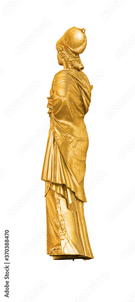 Fototapete a collection of sculptures created in gold on a white background for your design ideas. 3d render of