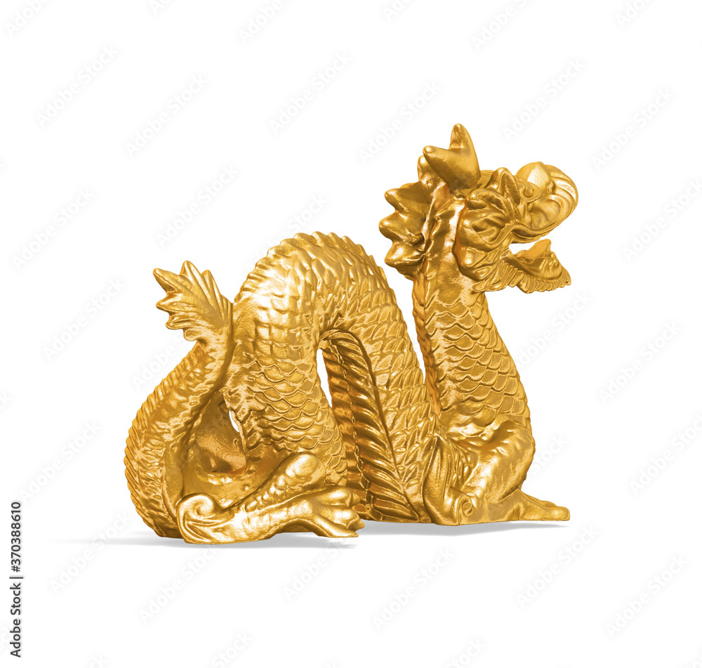 Fototapete a collection of sculptures created in gold on a white background for your design ideas. 3d render of