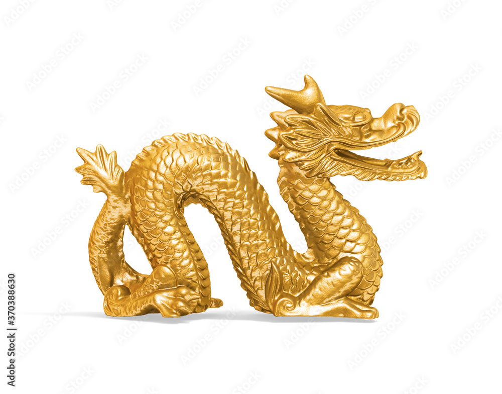 Fototapete a collection of sculptures created in gold on a white background for your design ideas. 3d render of